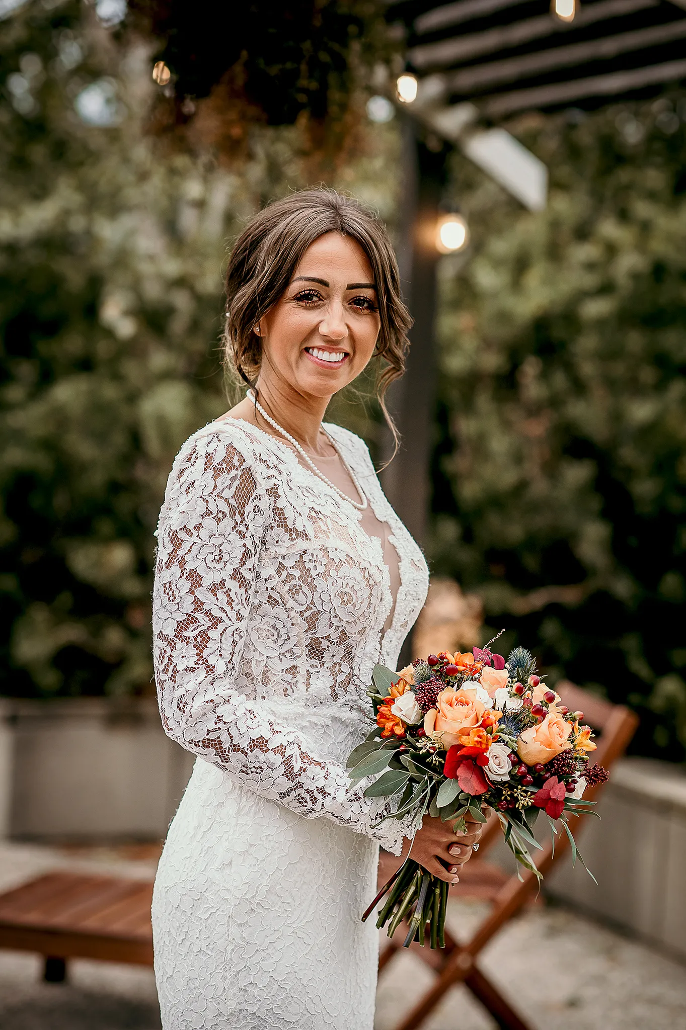Beautiful bride with  bouquet 
