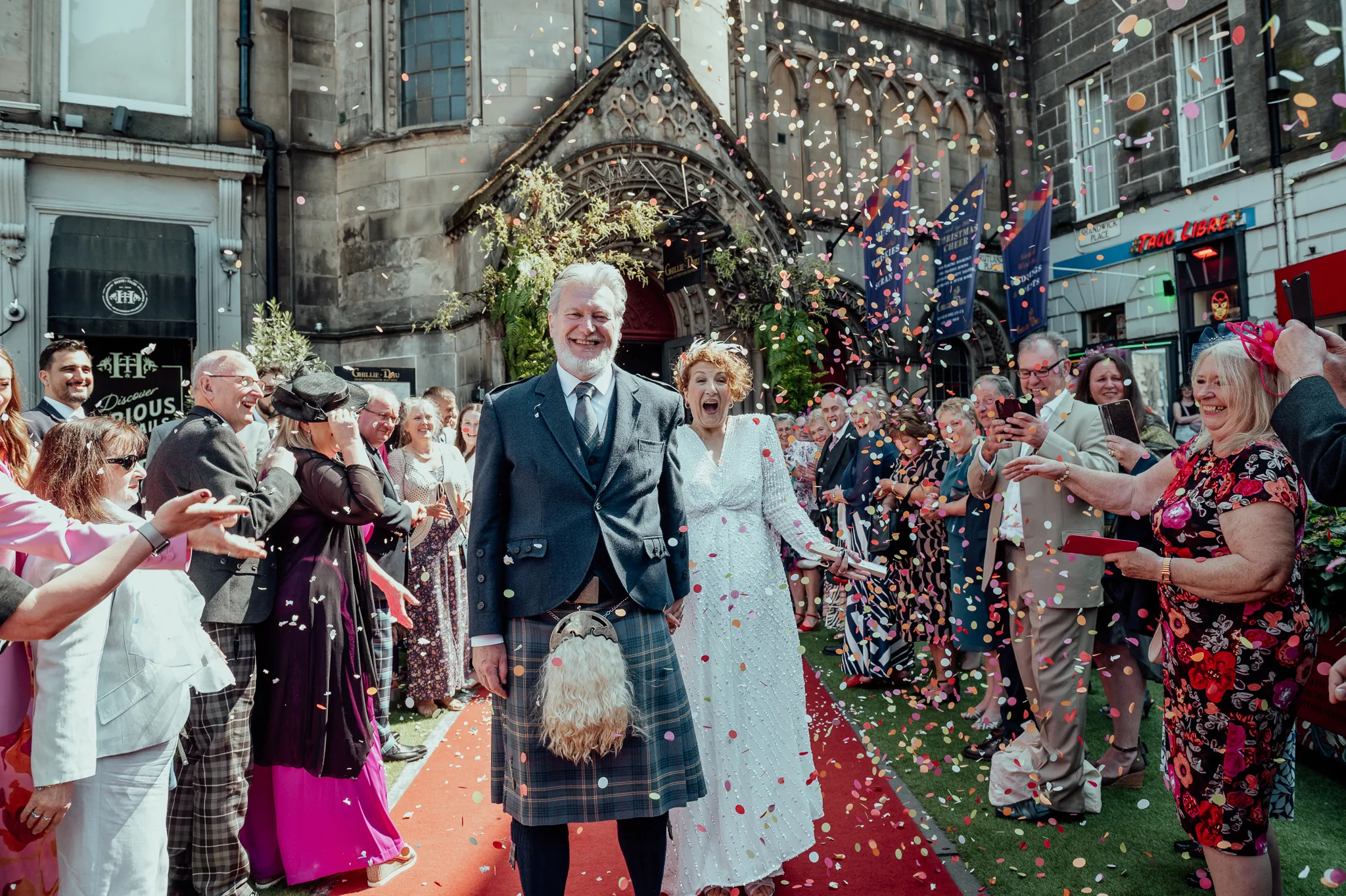 Just married at the Ghilliedhu Edinburgh 