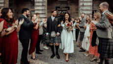 wedding photographer Edinburgh – bride and groom during ceremony