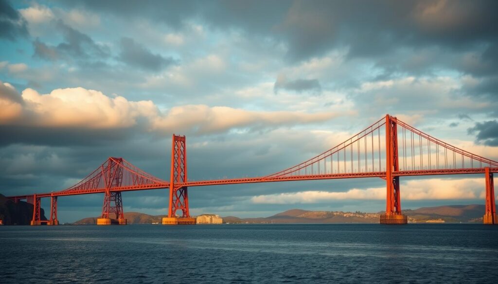 majestic backdrop of the Forth Bridge