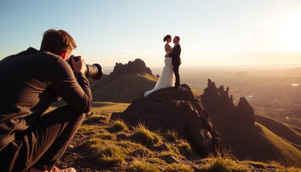 wedding photographer at Arthur’s Seat
