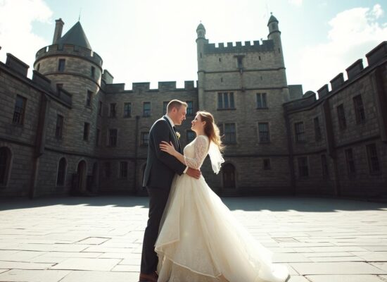 when to take wedding photos at Edinburgh Castle