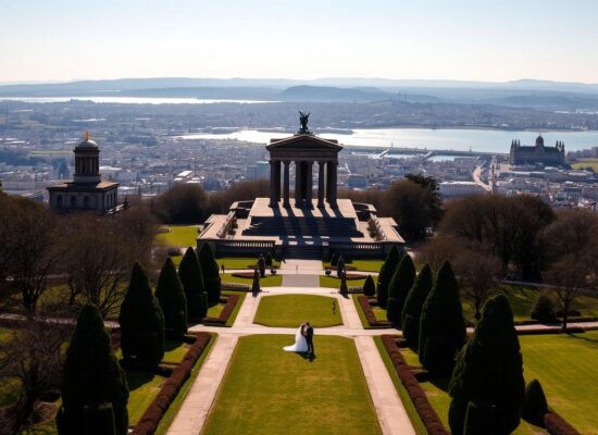 where to take wedding photos at Calton Hill