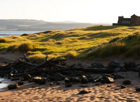 where to take wedding photos at Cramond Beach