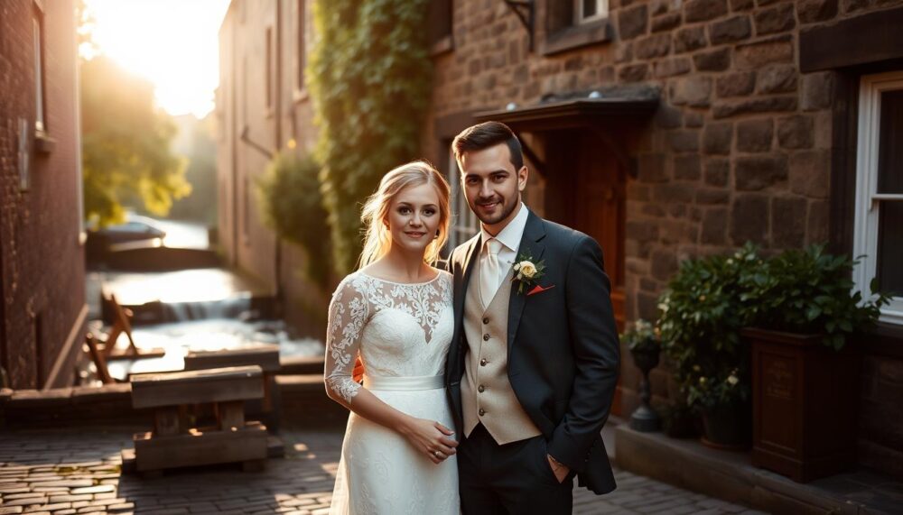 where to take wedding portraits in Dean Village