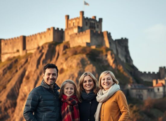 how to get beautiful family portraits at Edinburgh Castle