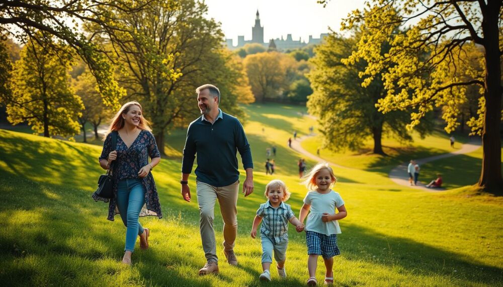 how to take stunning family photos at the Meadows in Edinburgh