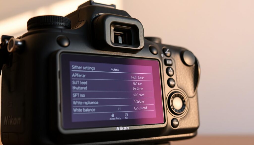 Nikon DSLR settings menu interface