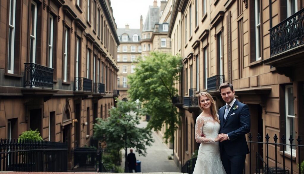 Unique pre-wedding shoot spaces Edinburgh