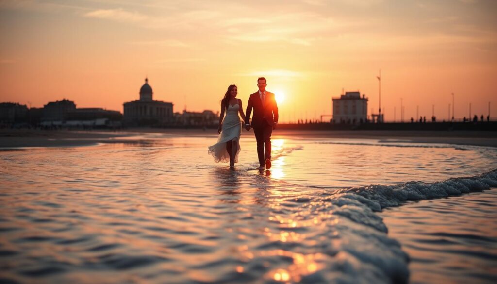 golden hour photography at Portobello Beach