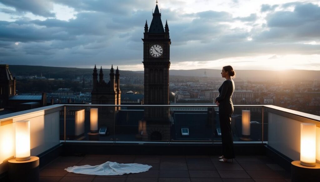 rooftop wedding portraits at The Balmoral