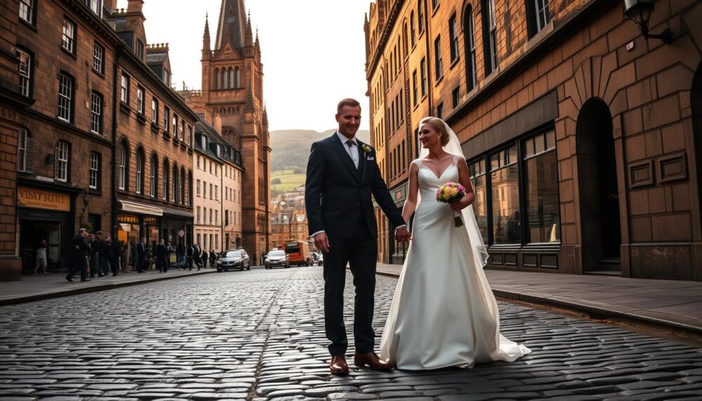 Stunning Wedding Photos on The Royal Mile in Edinburgh