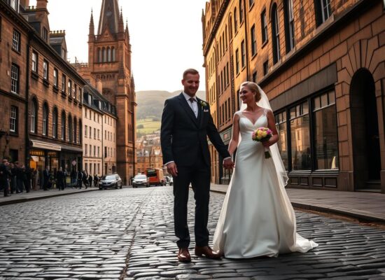 Stunning Wedding Photos on The Royal Mile in Edinburgh