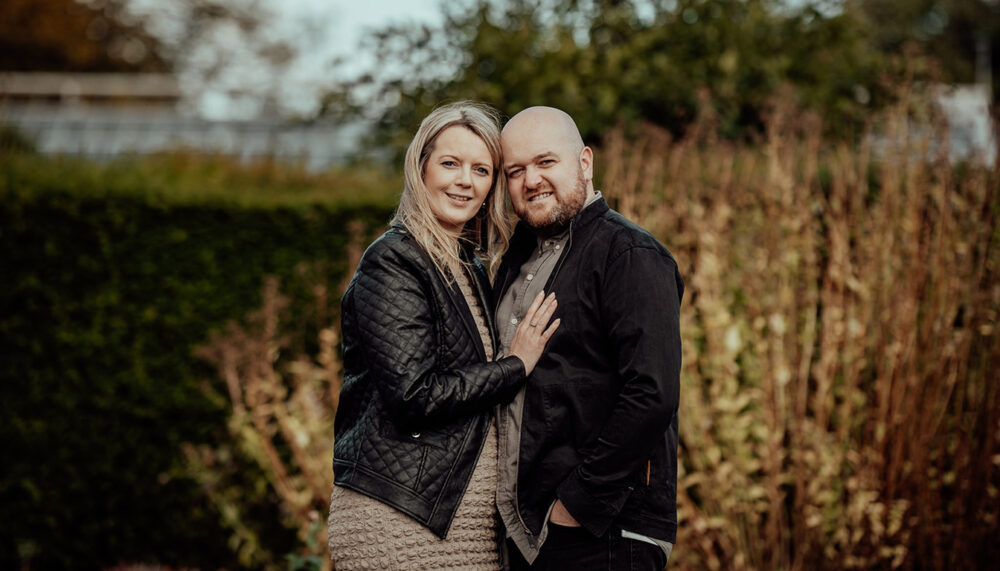 Jenna and Mike during their Saughton Park engagement photoshoot in Edinburgh